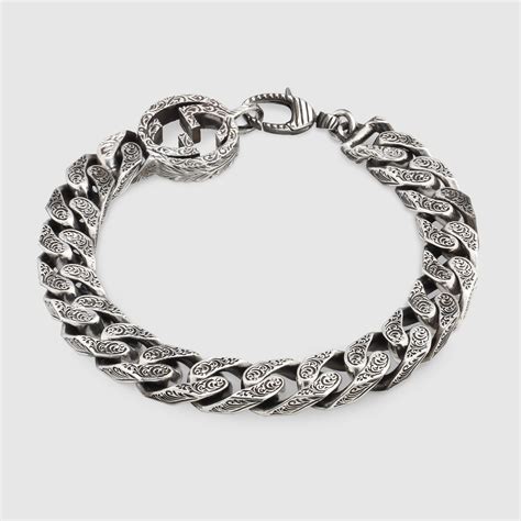 gucci mens interlocking g bracelet|interlocking g silver groumette bracelet.